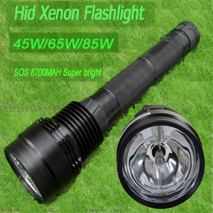 85W HID XENON TORCH FLASHLIGHT SPOTLIGHT with 8700mAH SOS  