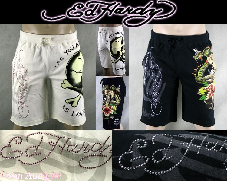 ED Hardy mens lounge SHORTS cobra flower Skull CRUNK  