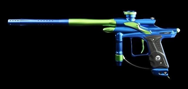 Dangerous Power Fusion FX Paintball Gun Marker   Blue / Neon Green 