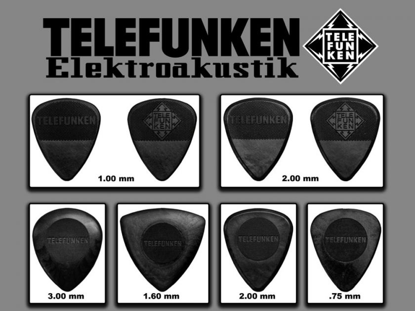 TELEFUNKEN Graphite Guitar Pick Variety bag of 6 picks  