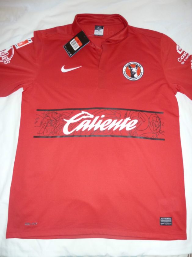 CLUB TIJUANA XOLOS JERSEY RED 100% AUTHENTIC XOLOITZCUINTLES CALIENTE 