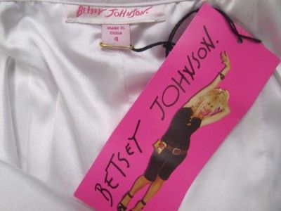 NWT Betsey Johnson White novelty dress SIZE 4 #0367  