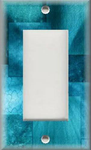 Light Switch Plate Cover   Wall Decor   Turquoise Blue Hues  