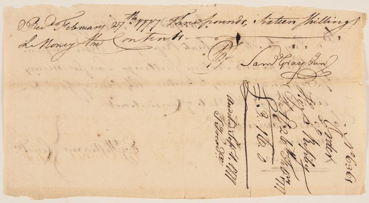 Revolutionary War Continental Messengers Payment  