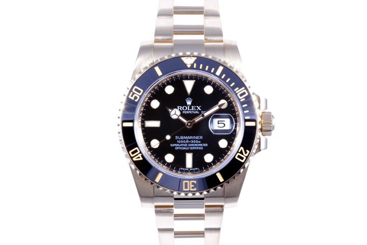 Rolex   18k   Yellow Gold   Submariner   116618   Black Dial  