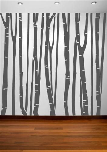   Wall Decal Forest Deco Vinyl Sticker Removable (9 trees) #1109  