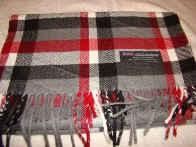   Scarf Gray Red White Black Warm Scotland Check Plaid Scarf Z51  