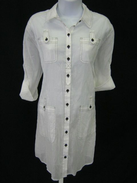 TREE White Swiss Cotton Shirt Top Sz S  