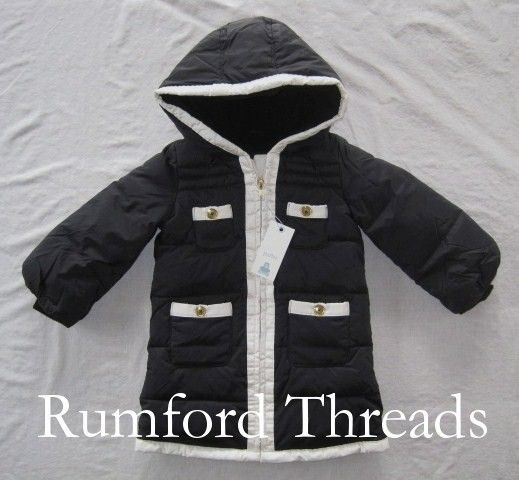 NWT Baby Gap Roman Getaway Warmest Parka 2 3 4 5 Black White Coat 