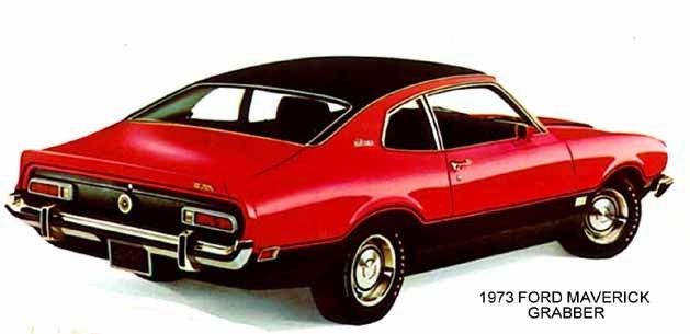 1973 FORD MAVERICK ~ GRABBER (RED/BLACK) MAGNET  