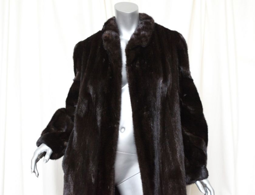 BLACK DIAMOND MINK Fur +  Long Womens Brown Full Length Coat 