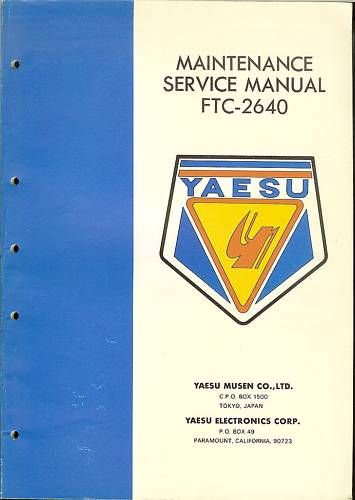 YAESU FTC 2640 MAINTENANCE SERVICE MANUAL  