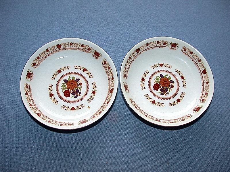 Chinese Xiamen China CATHAY Butter Pat Dish Pair  