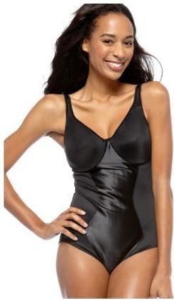 NWT Flexees 2306 MINIMIZER Bra Body Briefer BLACK & BEIGE Waist Tummy 