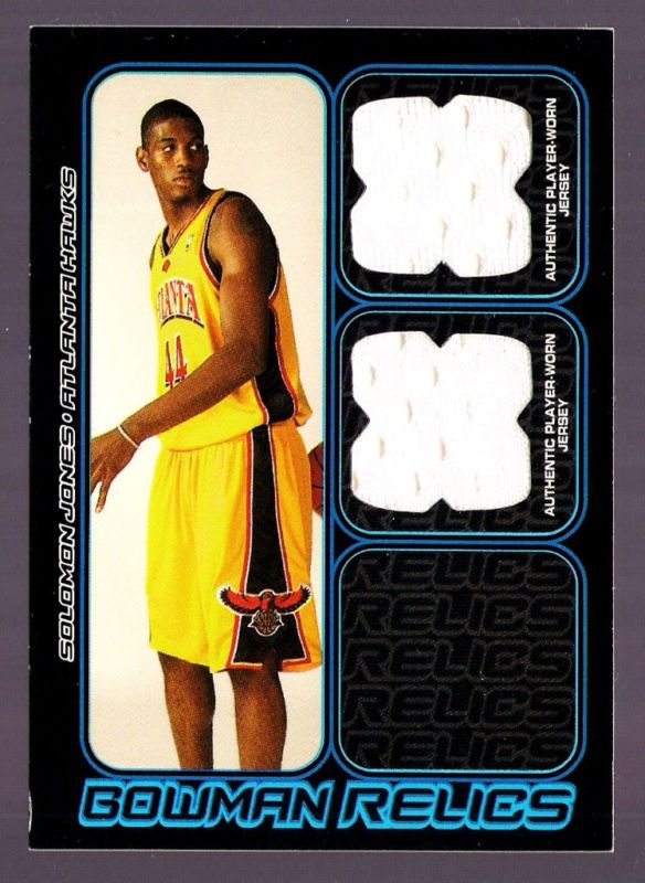 SOLOMON JONES ATLANTA HAWKS 2006 BOWMAN JERSEY RC /249  