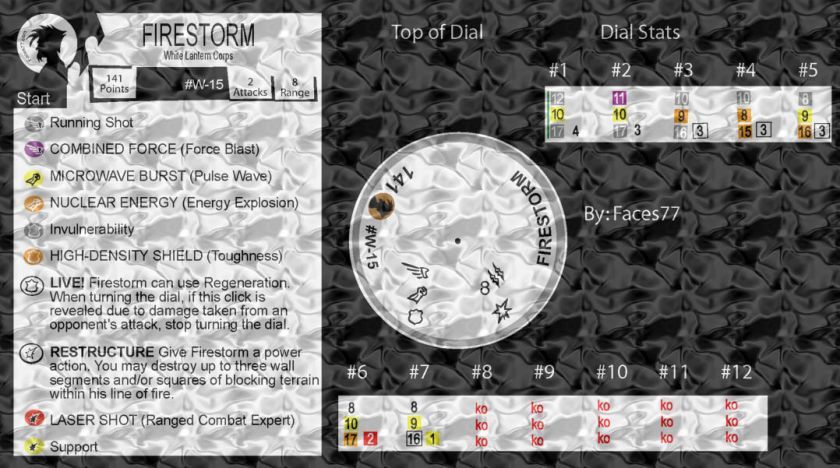 CUSTOM Heroclix DC FIRESTORM WHITE LANTERN Figure U  