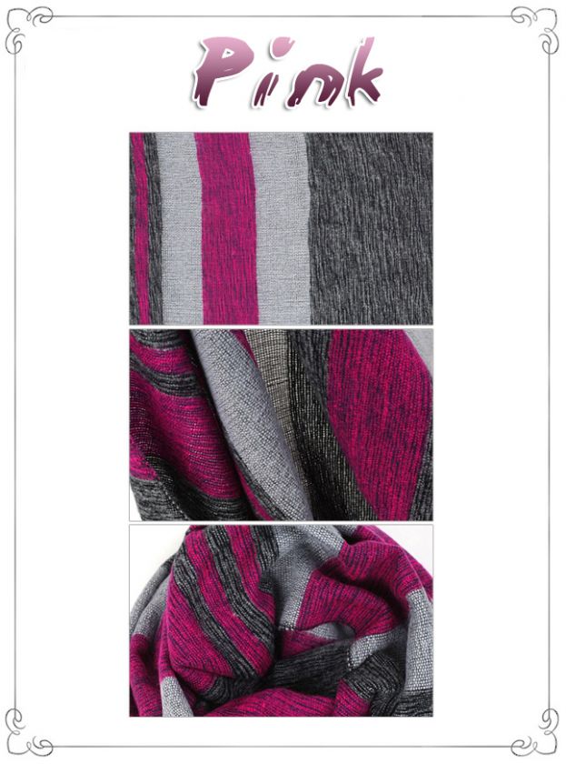 Hi Korean Fashion★MULTI STRIPED SCARF WIDE KNIT SHAWL SCARVES UNISEX 