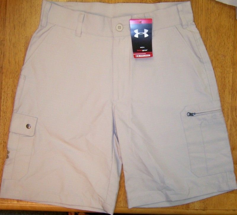 Under Armour HeatGear Sideline Cargo Khaki Shorts, NWT  