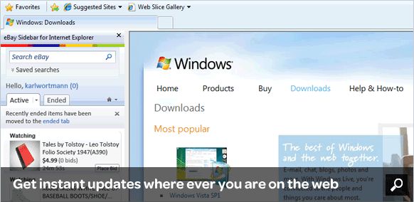  Sidebar for Internet Explorer 8 — Beta