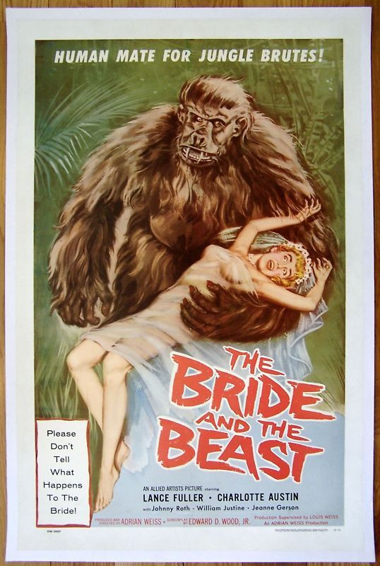 BRIDE AND THE BEAST 58 1 SH ED WOOD MONKEYS W/SCRIPT  