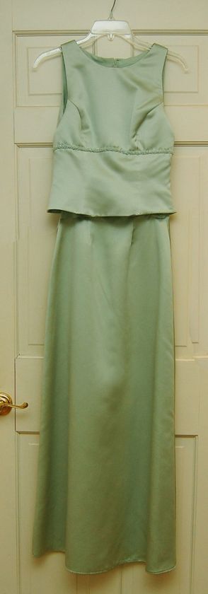 Alfred Angelo Bridesmaid Dress LETTUCE GREEN Size 2 Modest High Neck 