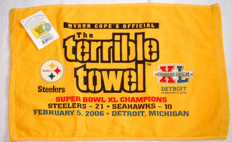 STEELERS OFFICIAL TERRIBLE TOWEL SUPER BOWL XL W. SCORE  