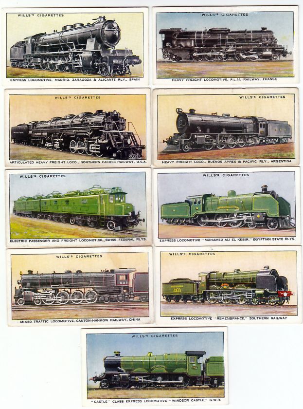 1936 Railway Cards USA UK SPAIN CHINA EGYPT FRANCE ++  