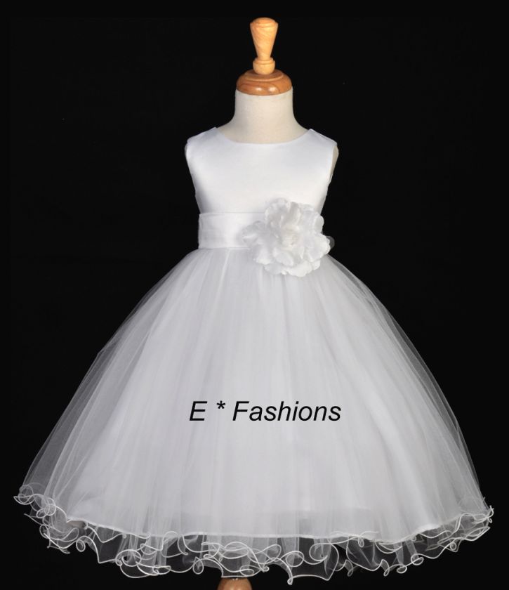 WHITE WEDDING FLOWER GIRL DRESS 12M 18M 2 2T 4 5 6 8 10  