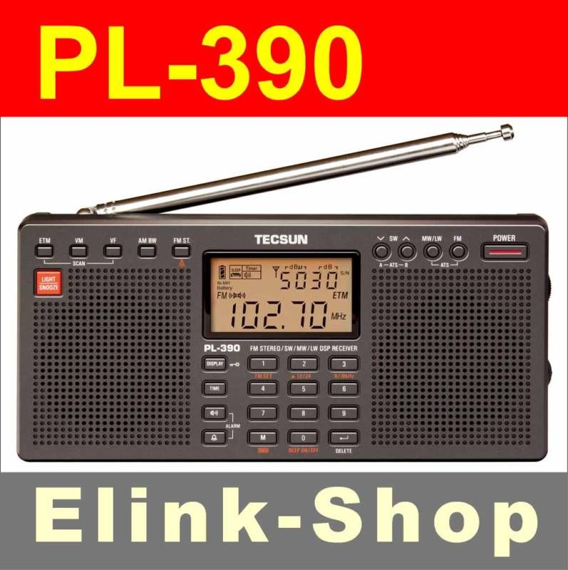 New TECSUN PL390 PLL World Band w / Dual Speaker Radio  