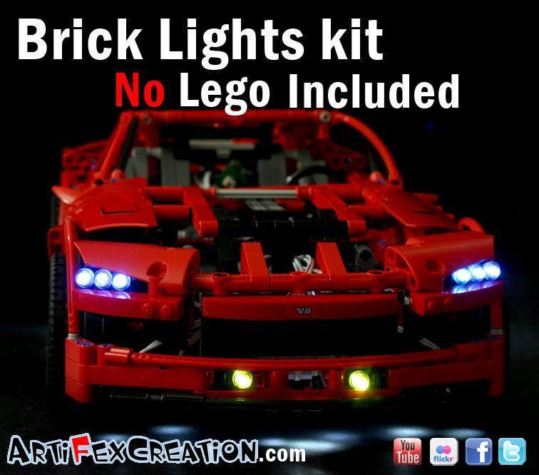   LIGHTS KIT for Super Car Lego Technic 8070 8880 8109 9395 10187  