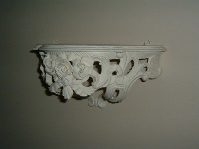 Vtg Ornate Italy Bed Crown Shelf ~ Shabby Cottage ~ French Chic 