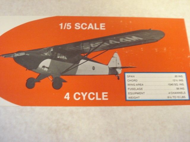   SUPER CRUISER 1/5TH SCALE R/C MODEL AIRPLANE KIT **85 inch**  