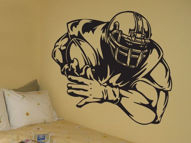 Vinyl Wall Decal Sticker Big Football Player Decoration  