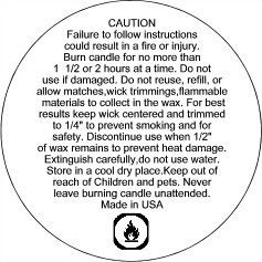 Candle Warning Labels for Wax 1.2 Diameter 528 Qty.  