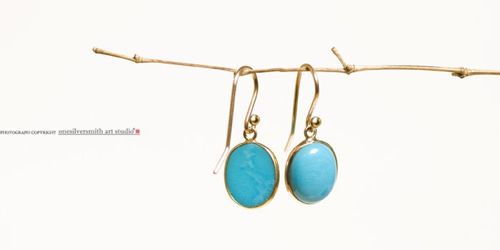   14k Sleeping Beauty   Robins Egg Blue Classic Drop Earrings  