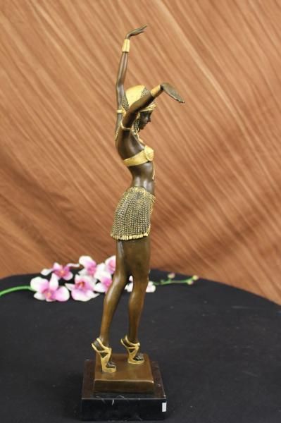 20 TALL ART DECO BALANCED DANCER SIGNED CHIPARUS BRONZE SCULPTURE 