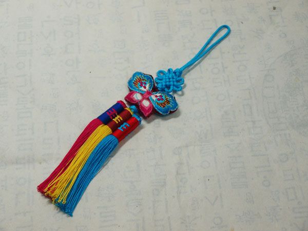 Norigae Korean traditional ornament for Hanbok Small Butterfly Sky 