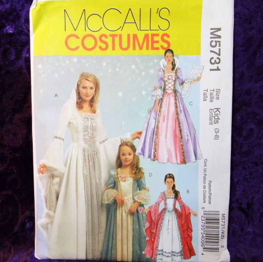   5731 4 Looks Snow Queen, Fairy Tale Princess Costume Pattern KIDS 3 8