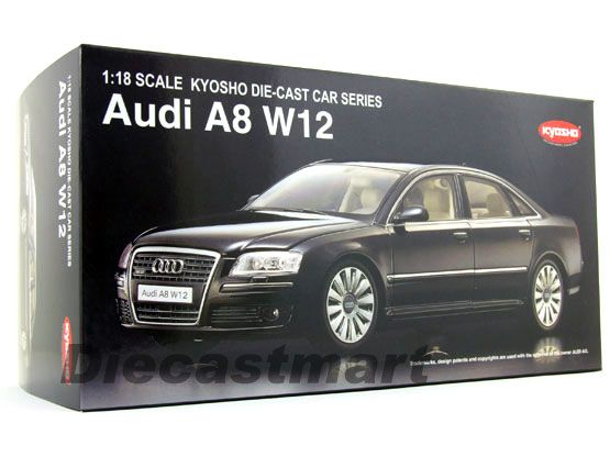 KYOSHO 118 AUDI A8 W12 DIECAST BLACK  