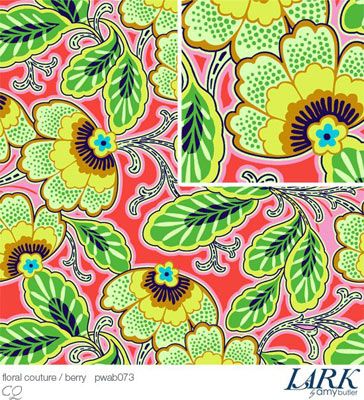   Lark Floral Couture Berry Green Fat Quarter Westminster Rowan  