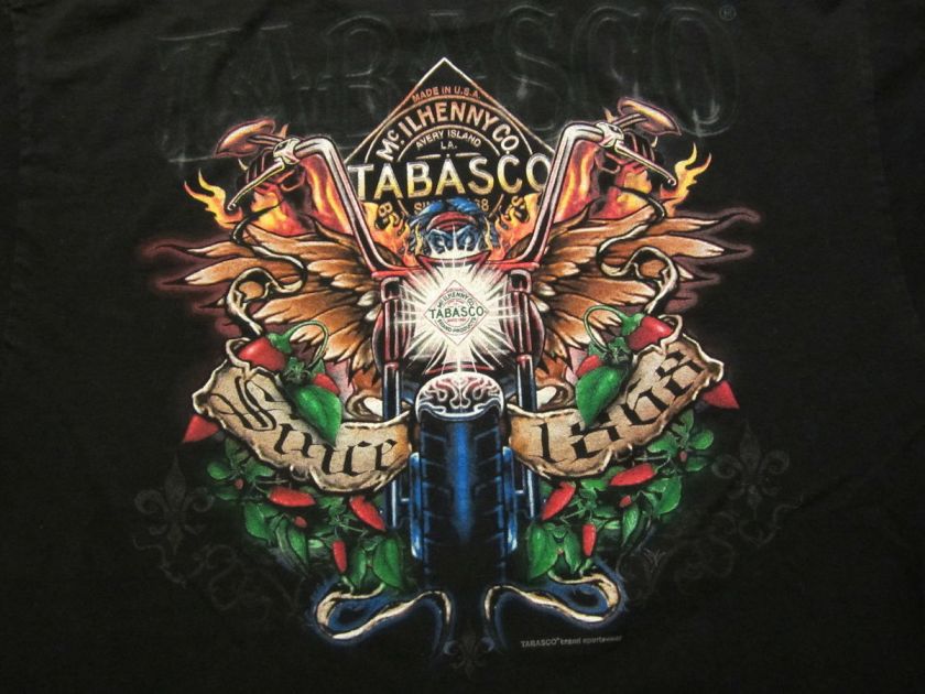 Mens T Shirt TABASCO MADE IN USA McILHENNY CO. SINCE 1868 black size 