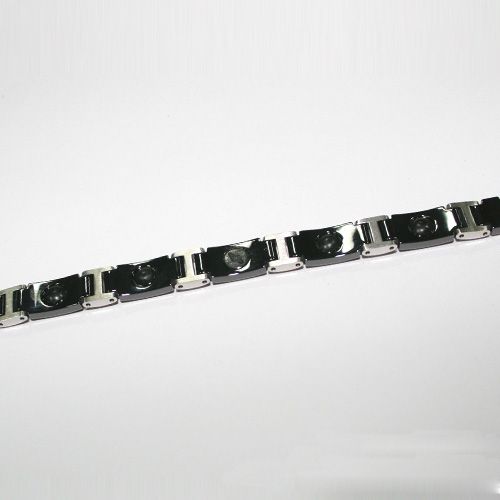 model no p 065 health bracelet colour black silver ips size 20 5cm 