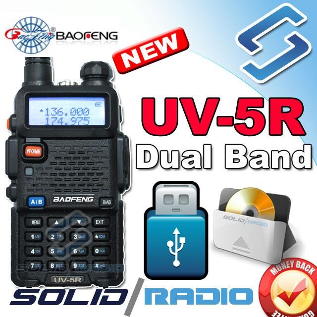  BaoFeng UV 5R dual band radio with USB program cable and software 