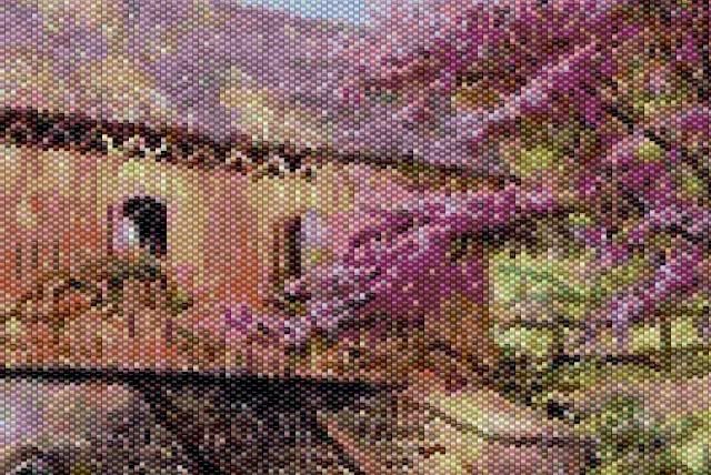 OLD COVERED BRIDGE~DELICA BEAD PEYOTE PATTERN  