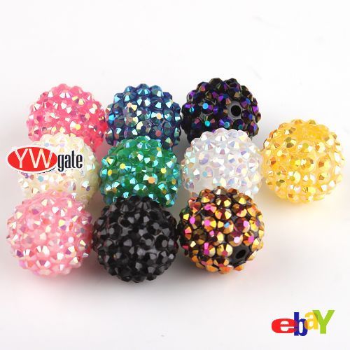 Popular Various Acrylic Resin Rhinestone Ball Beads 18mm  