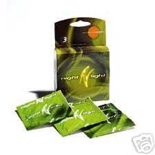 Night Light Glow In The Dark Condoms 3pk  