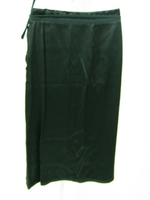 KATAYONE ADELI Black Satin A Line Waist Wrap Skirt Sz 2  