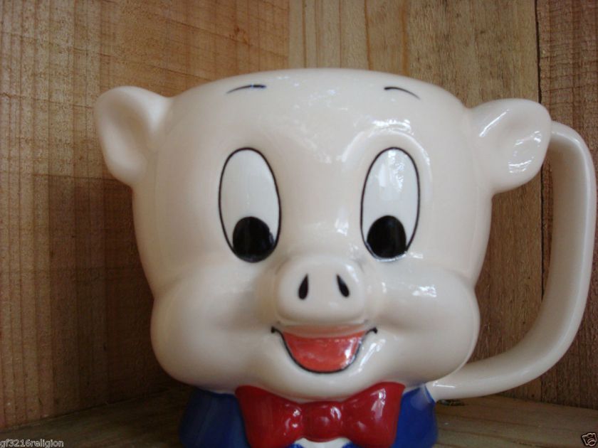 Applause Warner Bros 1989 Oink Porky Pig Drinking Coffe Mug Made In 