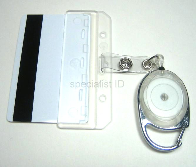 Server / Waiter POS Badge Reel & Swipe Card Half Holder  