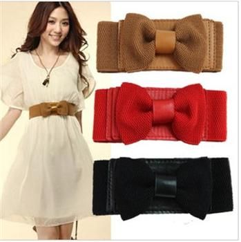 Graceful Bowknot Elastic Belt With Buckle Waistband  